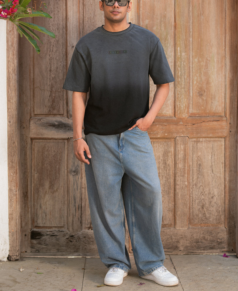 Black Sprayed Oversize T-Shirt 100% Cotton
