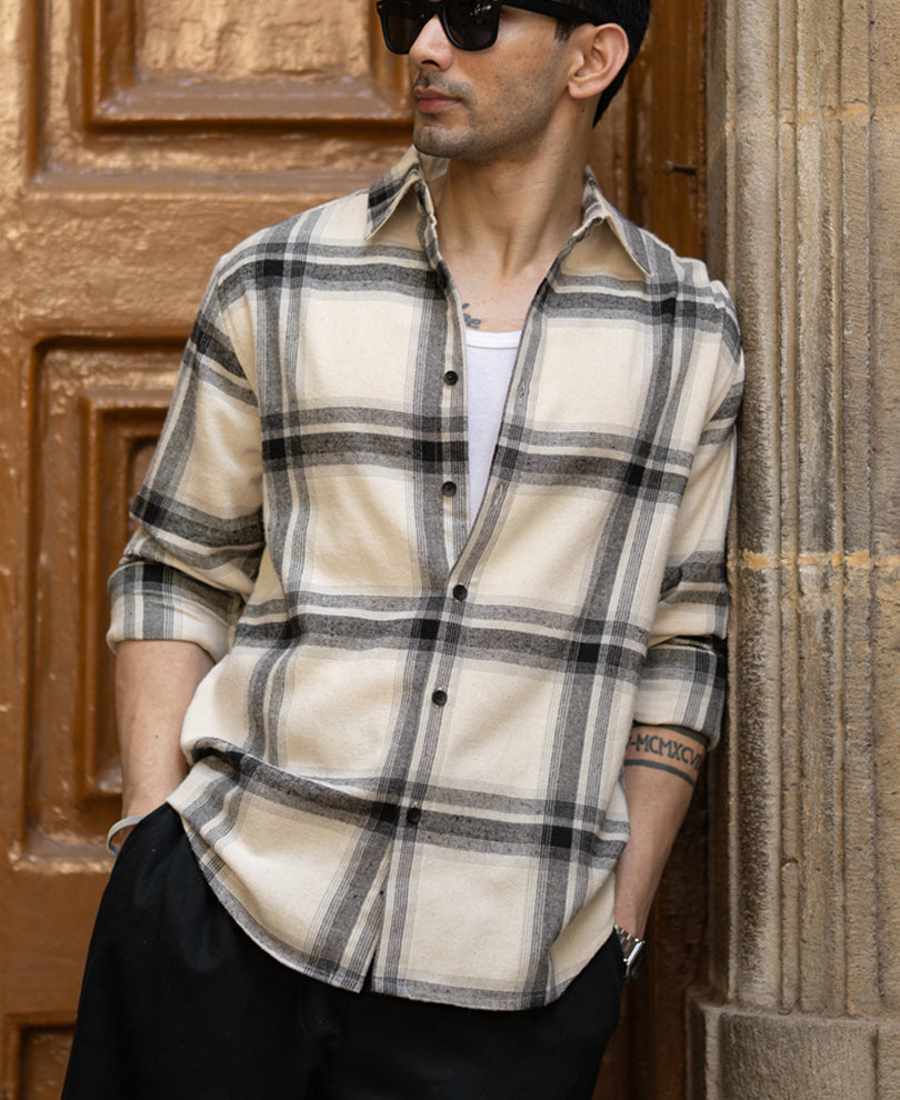 Off-White Brushed Checks Shirt