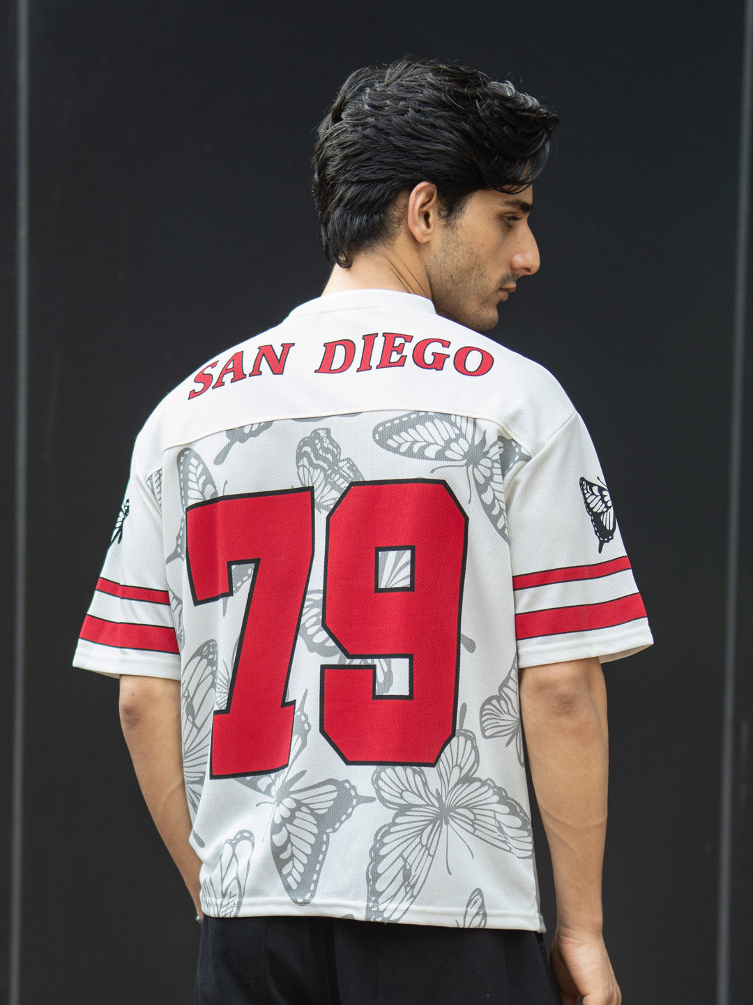 Off White Butterfly Print Jersey T-Shirt