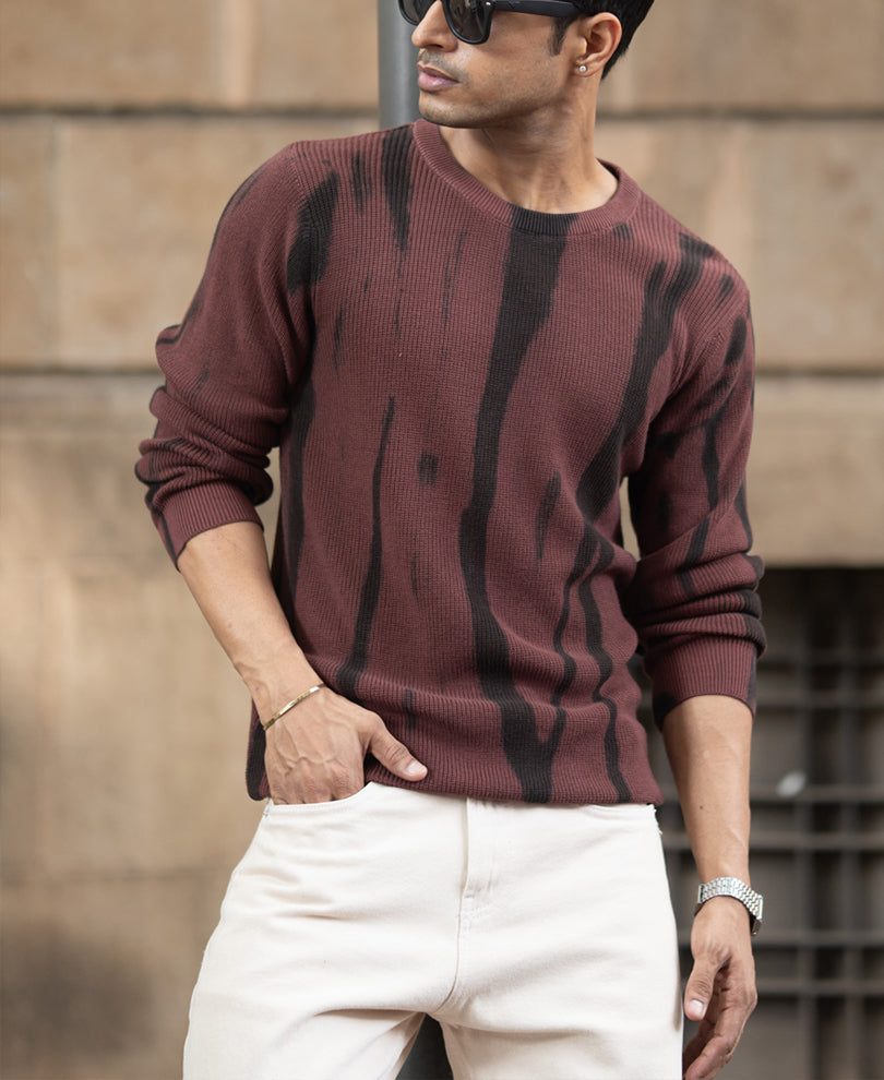 Brown Flat Knit T-Shirt 100% Cotton
