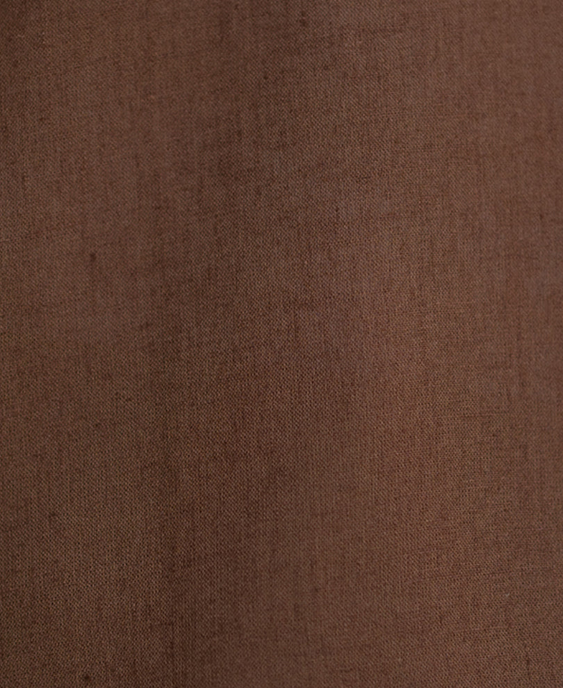 Brown Linen Blend Embroidery Shirt