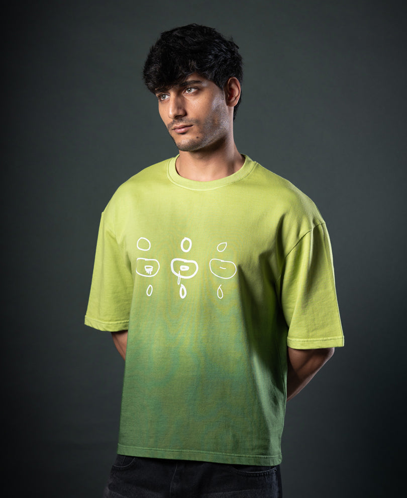 Green Ombre Print T-Shirt 100% Cotton