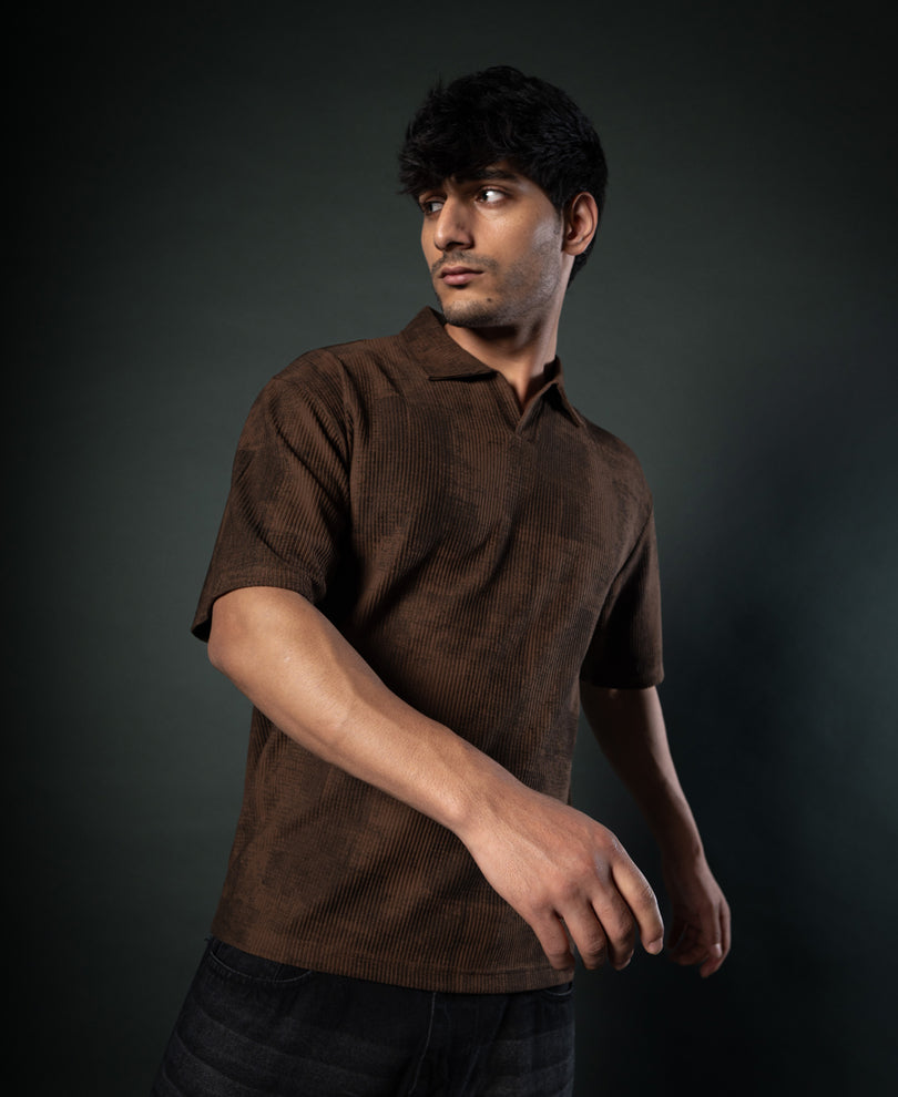 Brown Grunge Print T-Shirt