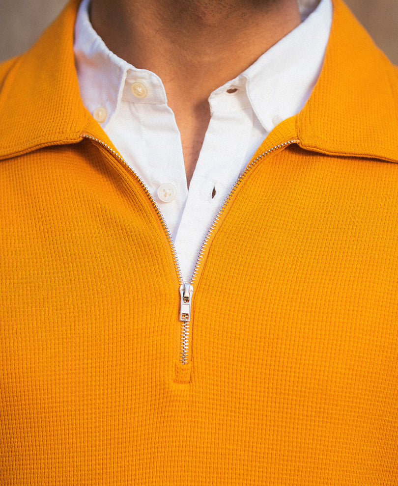 Mustard Contrast Collar Polo T-Shirt 100% Cotton