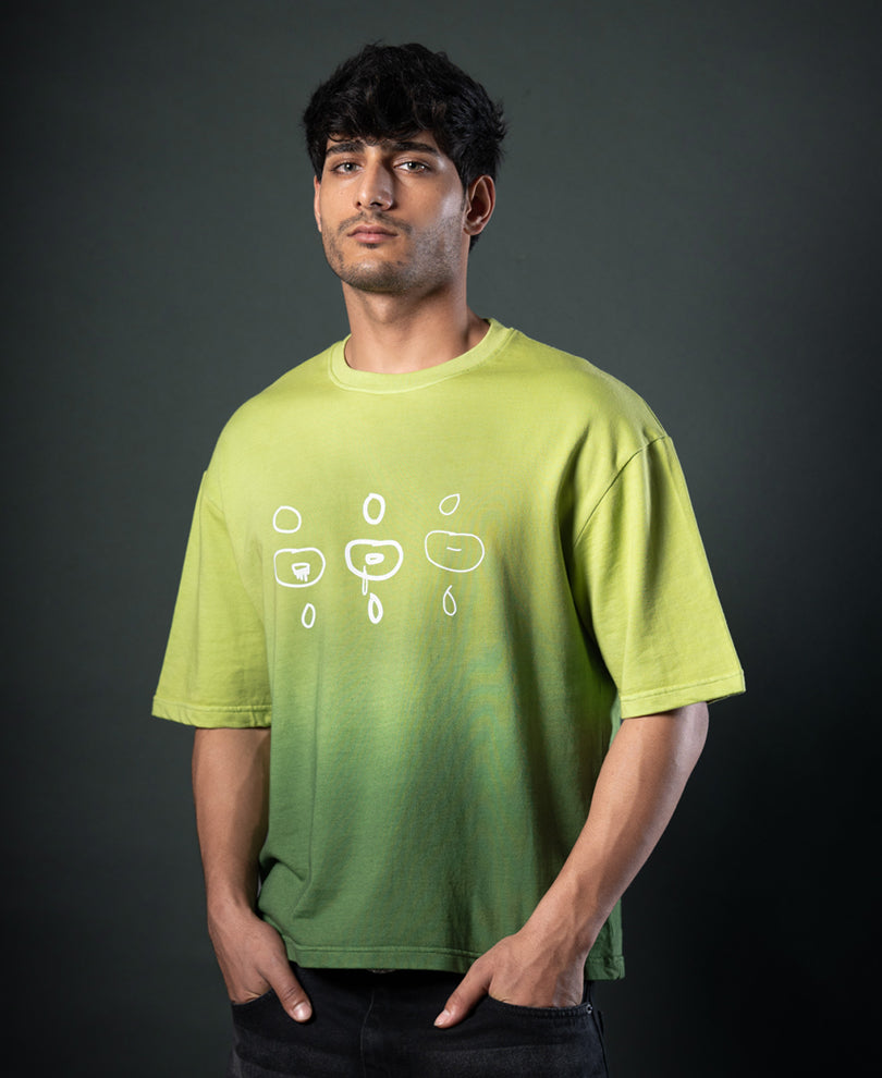 Green Ombre Print T-Shirt 100% Cotton