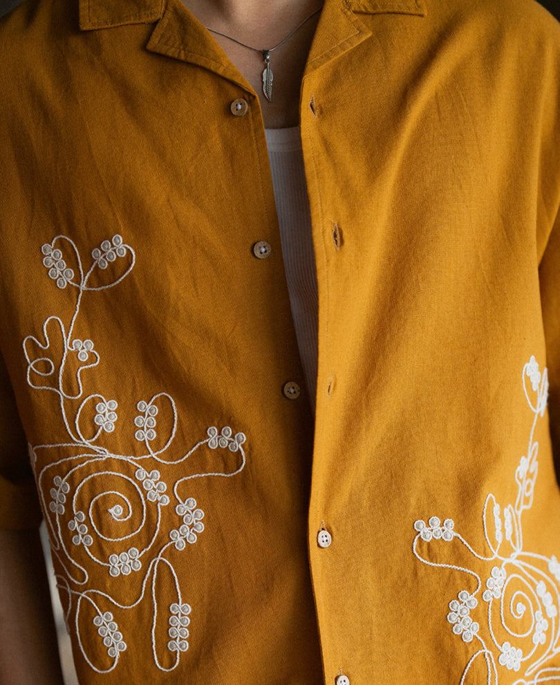 Light Brown Embroidered Shirt