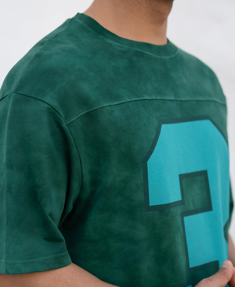 Dark Green Washed Graphic T-Shirt