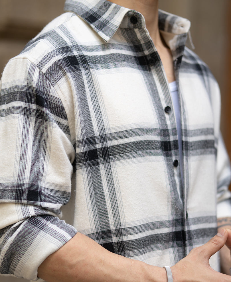 Off-White Brushed Checks Shirt