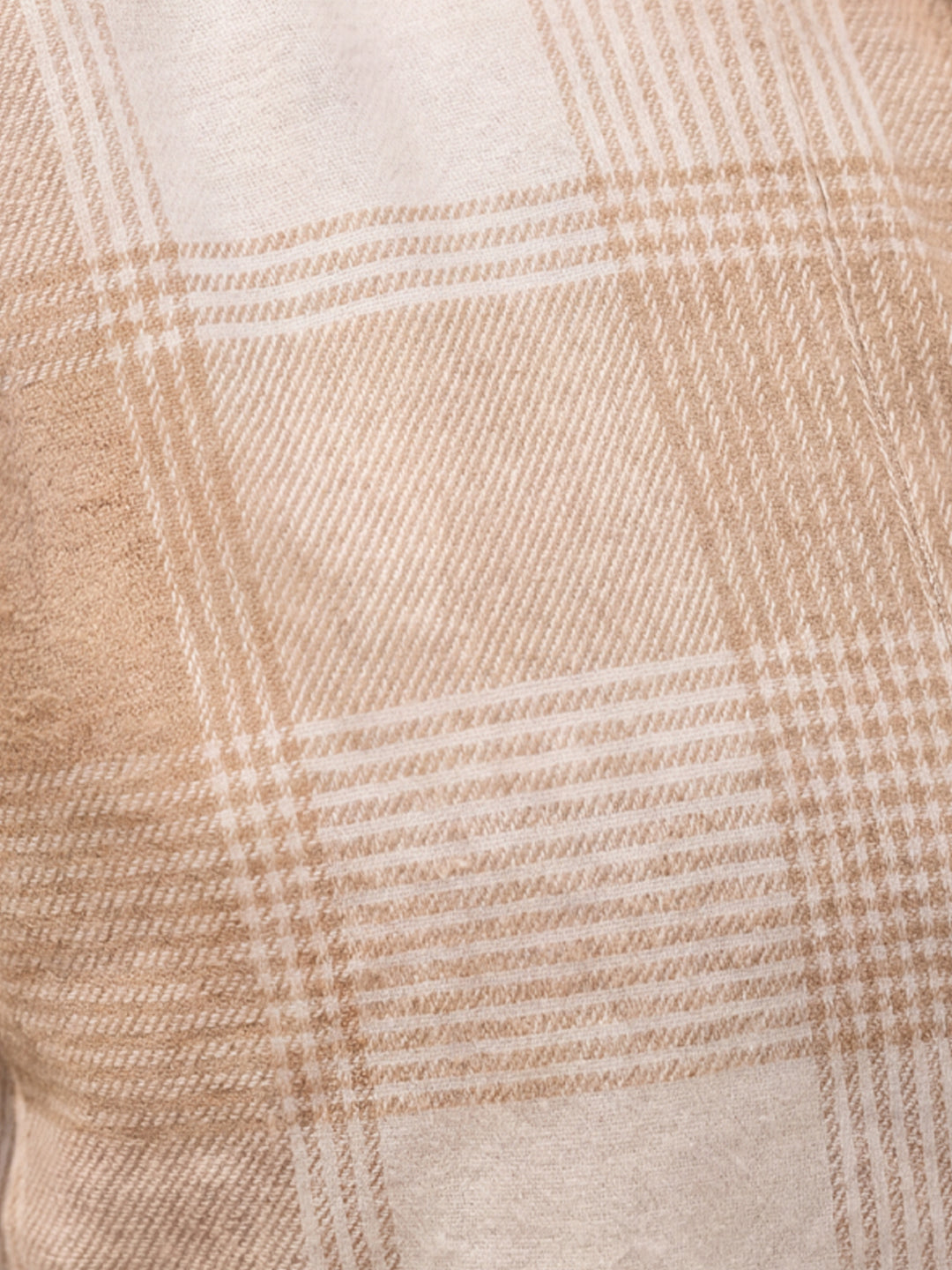 Beige Flannel Checks Shirt
