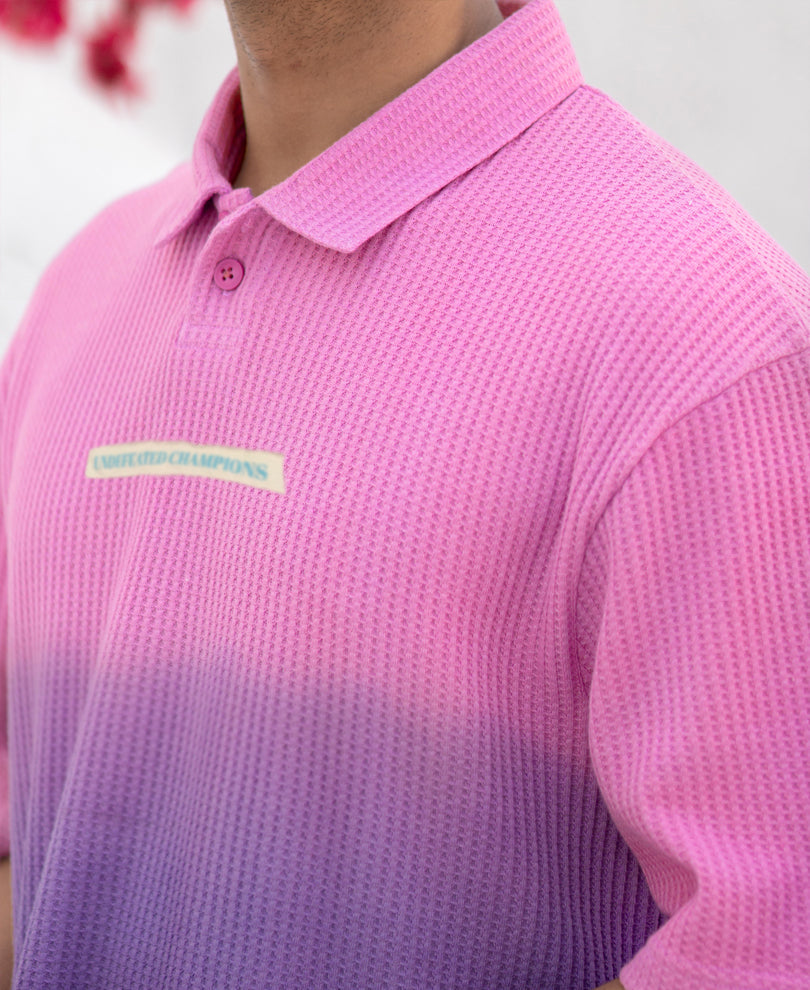 Lavender Structured Ombre Polo T-Shirt