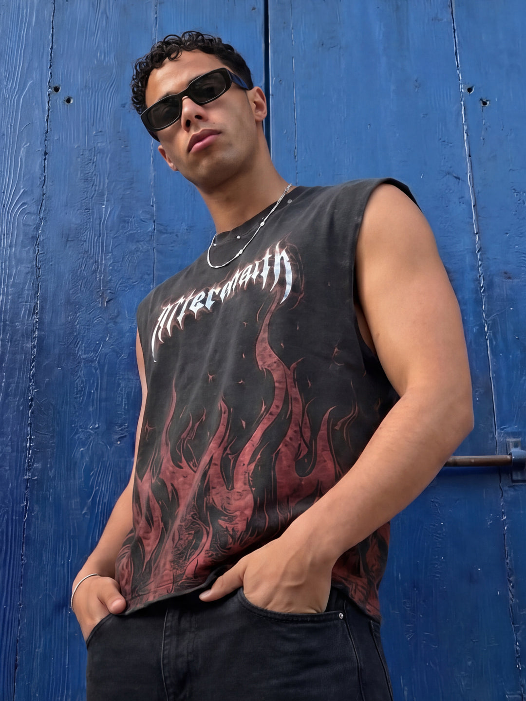Black Gothic Rivets Vest 100% Cotton