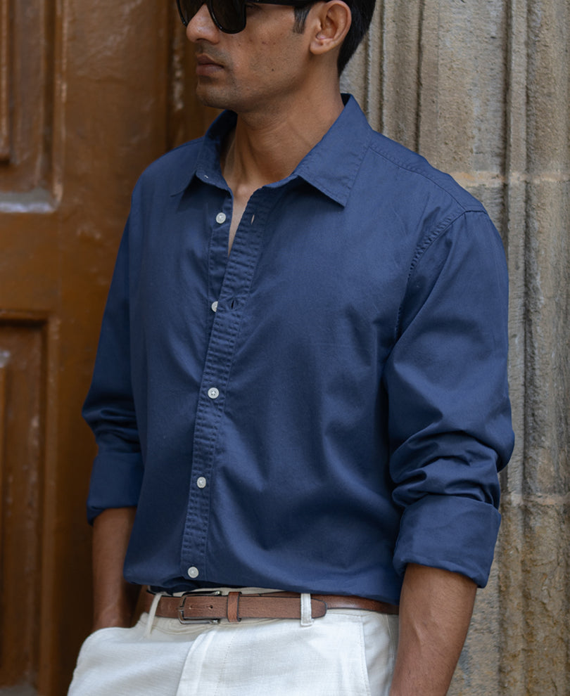 Blue Washed Shirt 100% Cotton