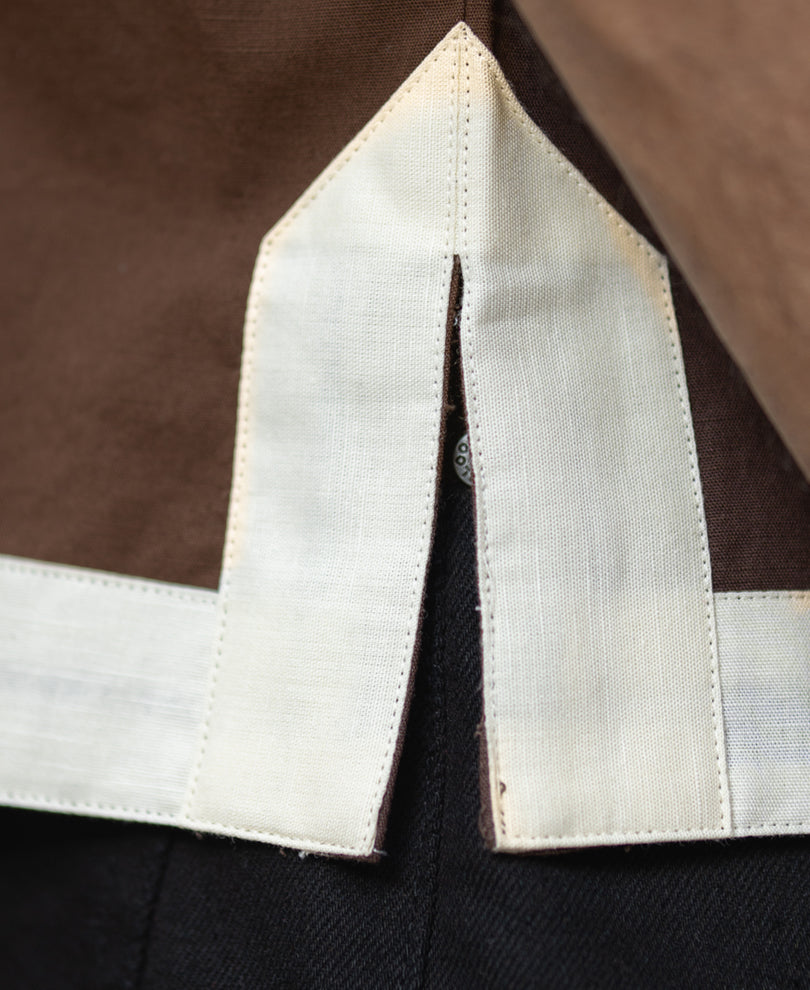 Dark Brown Boxy Fit Zipper Shirt 100% Cotton