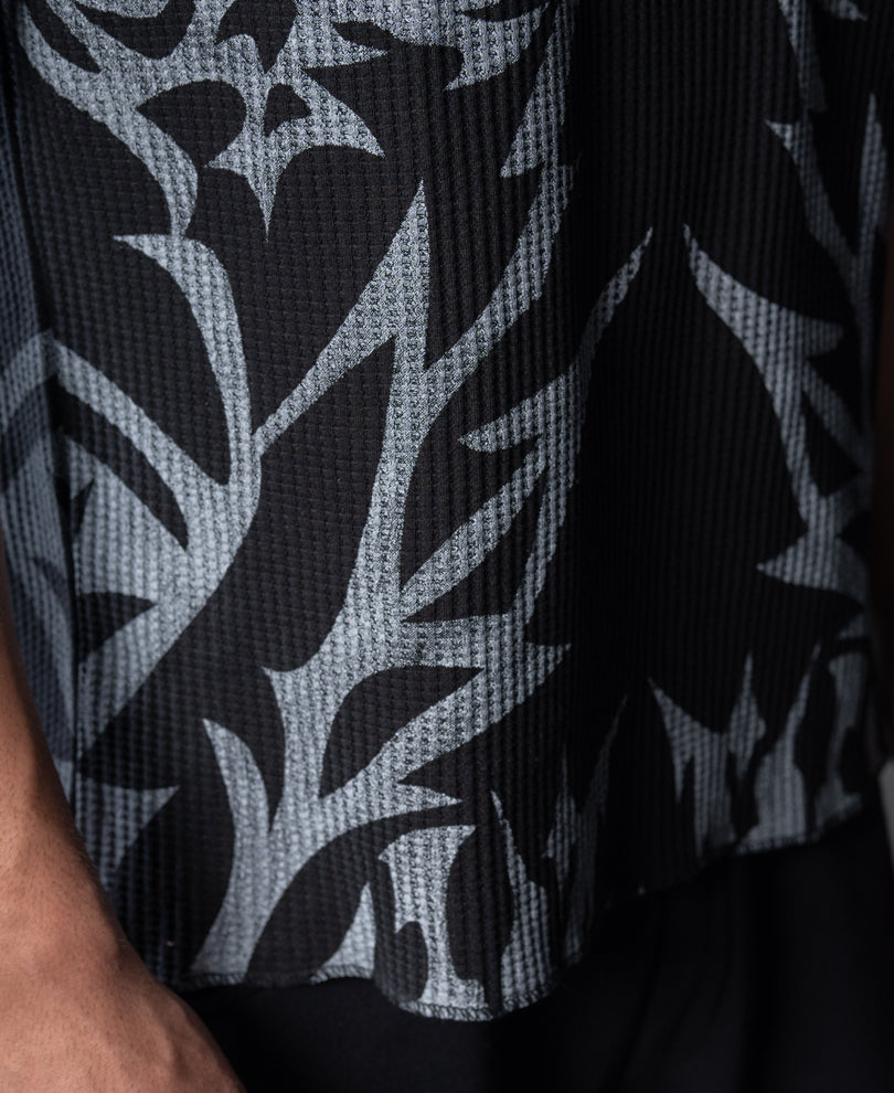 Black Grunge Print Vest