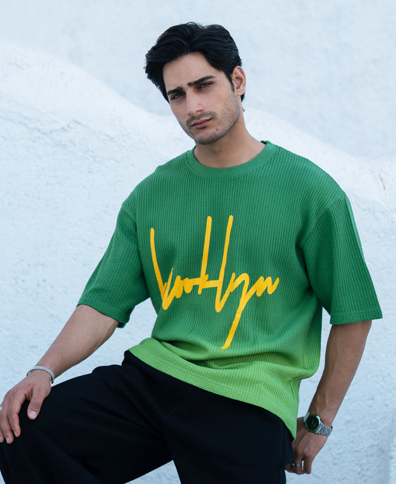 Green Structured Ombre T-Shirt