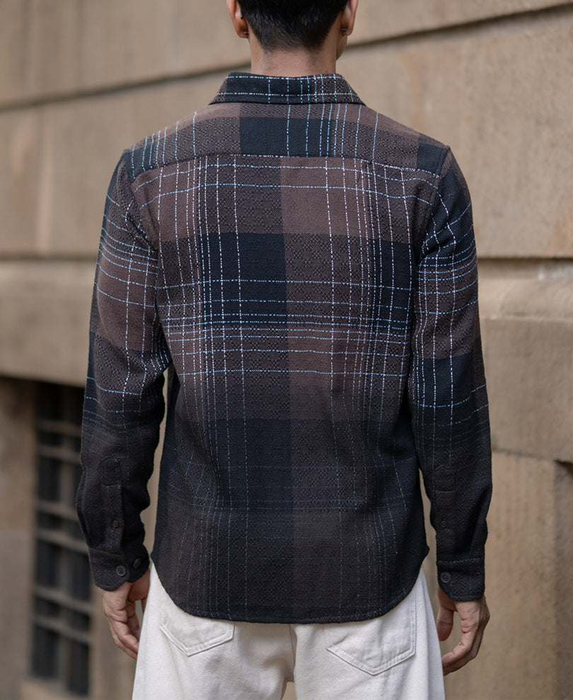 Brown Ombre Checks Shirt