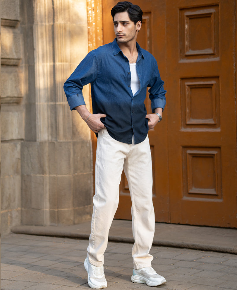 Indigo Ombre Lightweight Shirt 100% Cotton