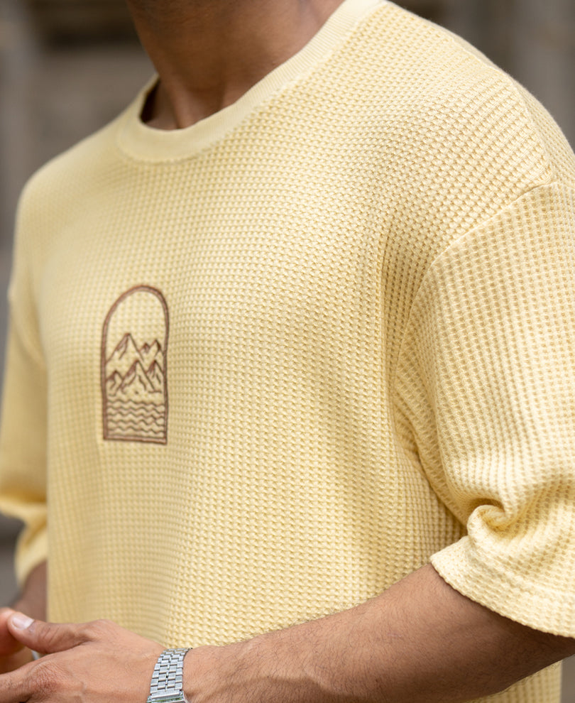 Yellow Structured Ombre T-Shirt