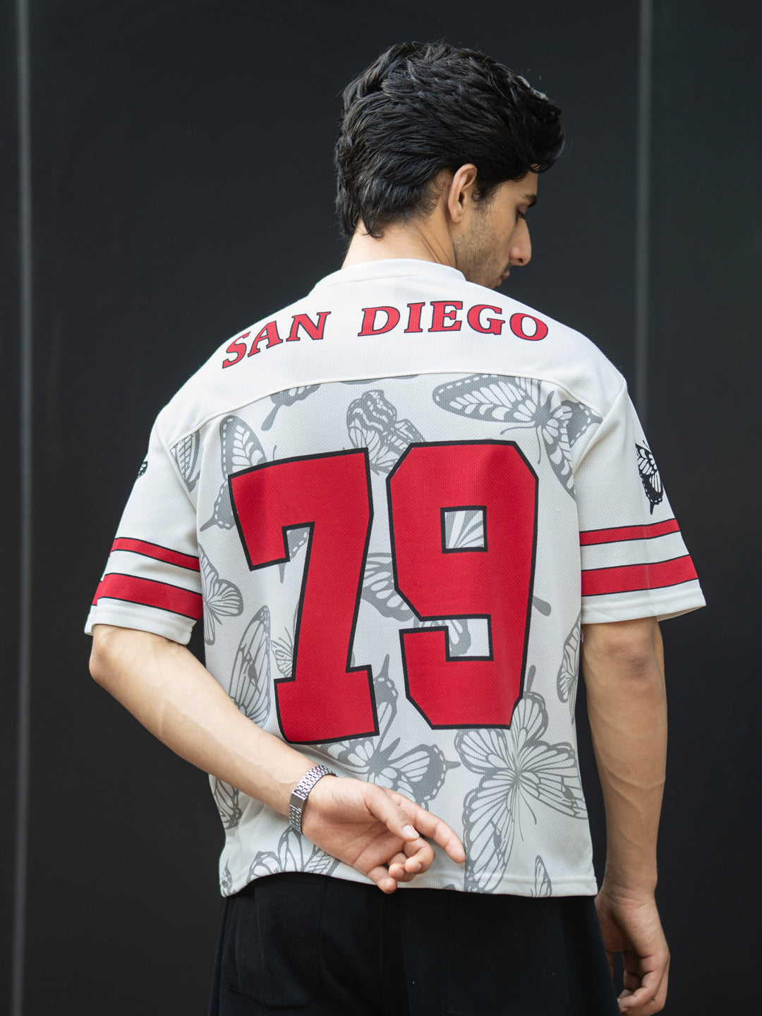 Off White Butterfly Print Jersey T-Shirt