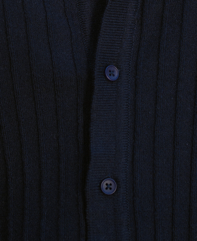 Navy Rib Knit Shirt