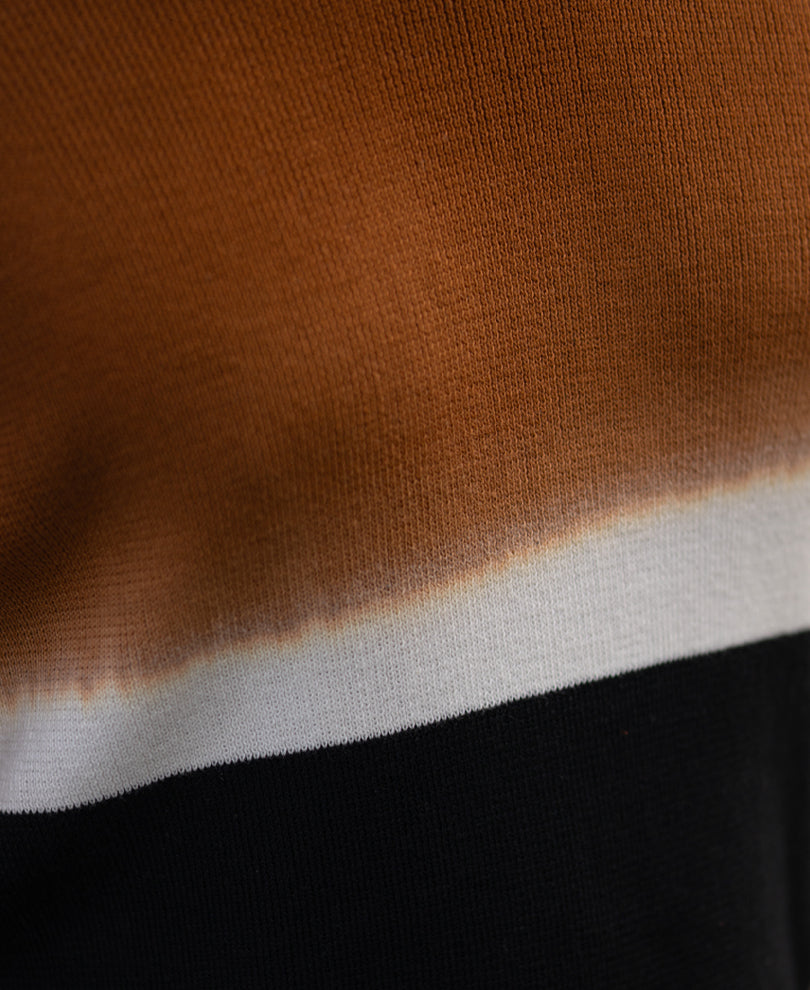 Brown And Black Stripe Knit T-Shirt 100% Cotton