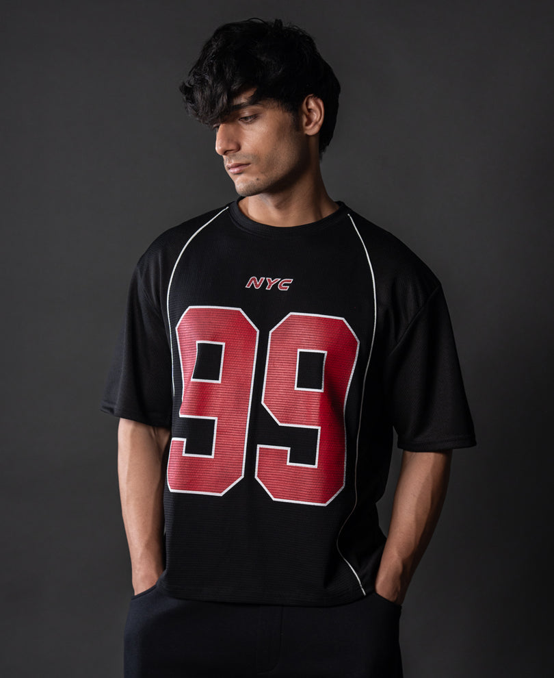 Black Graphic Varsity T-Shirt