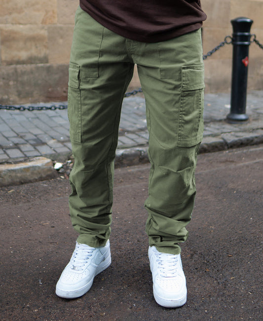 Olive Cotton Cargo Pant