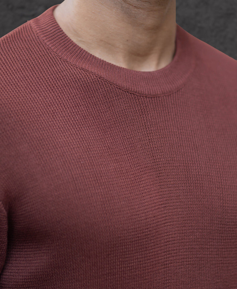 Rust Ombre Knit T-Shirt 100% Cotton