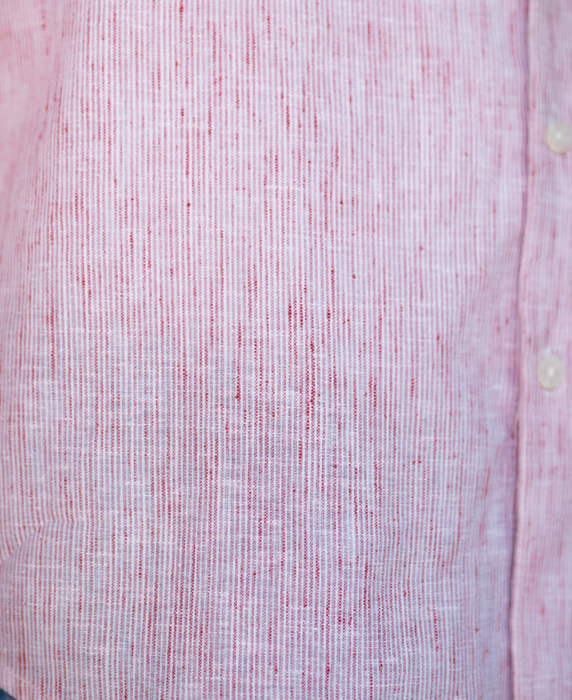 Red Pin Stripe Printed Shirt