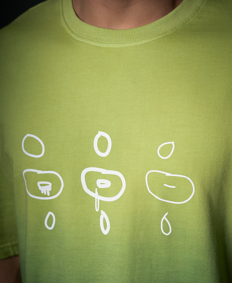 Green Ombre Print T-Shirt 100% Cotton