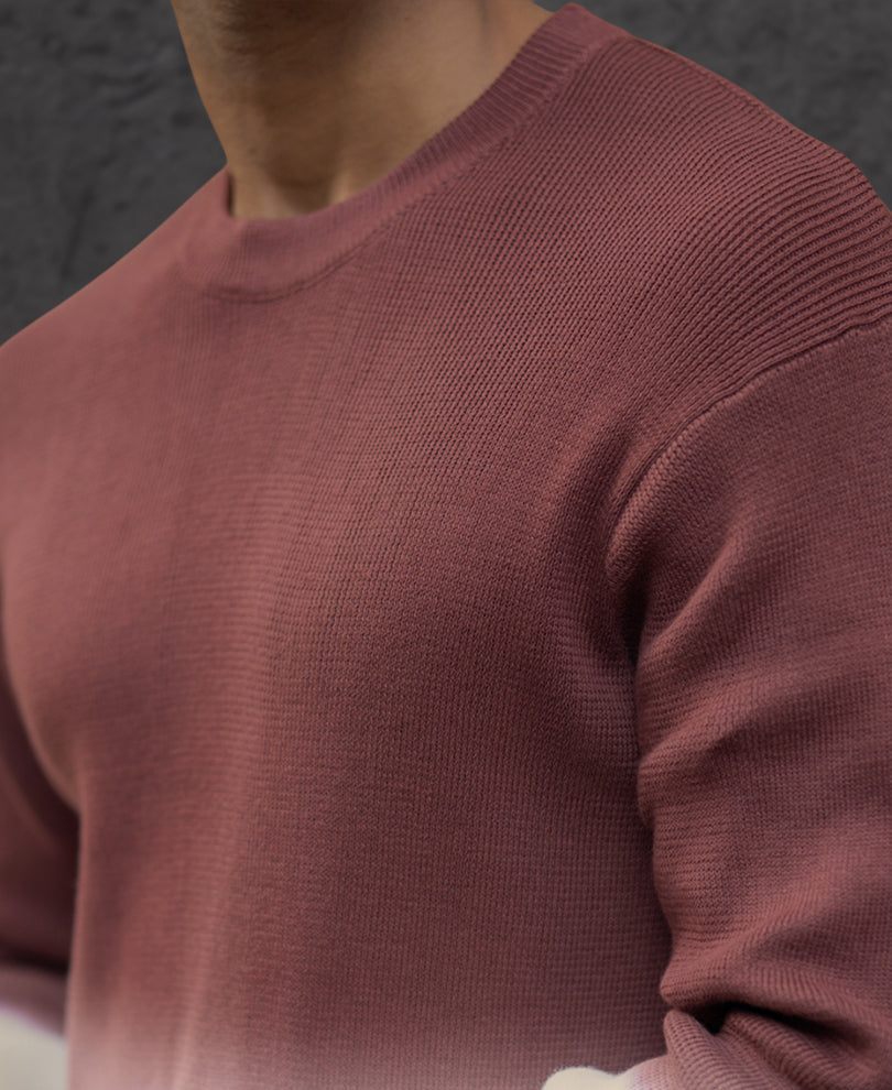 Rust Ombre Knit T-Shirt 100% Cotton