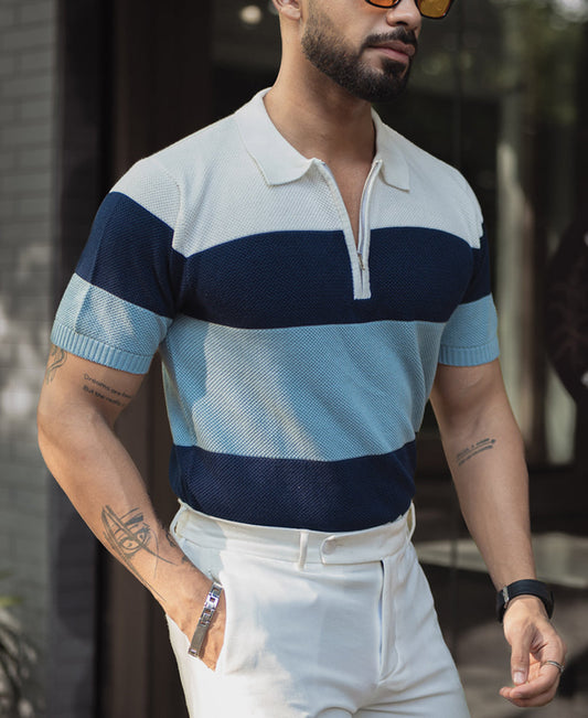 Multi Colour Knits Regular Fit Half Sleeves Tshirt 100% Cotton