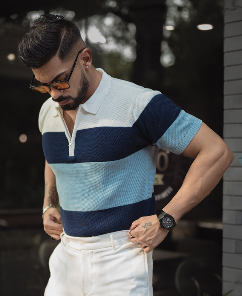 Multi Colour Knits Regular Fit Half Sleeves Tshirt 100% Cotton