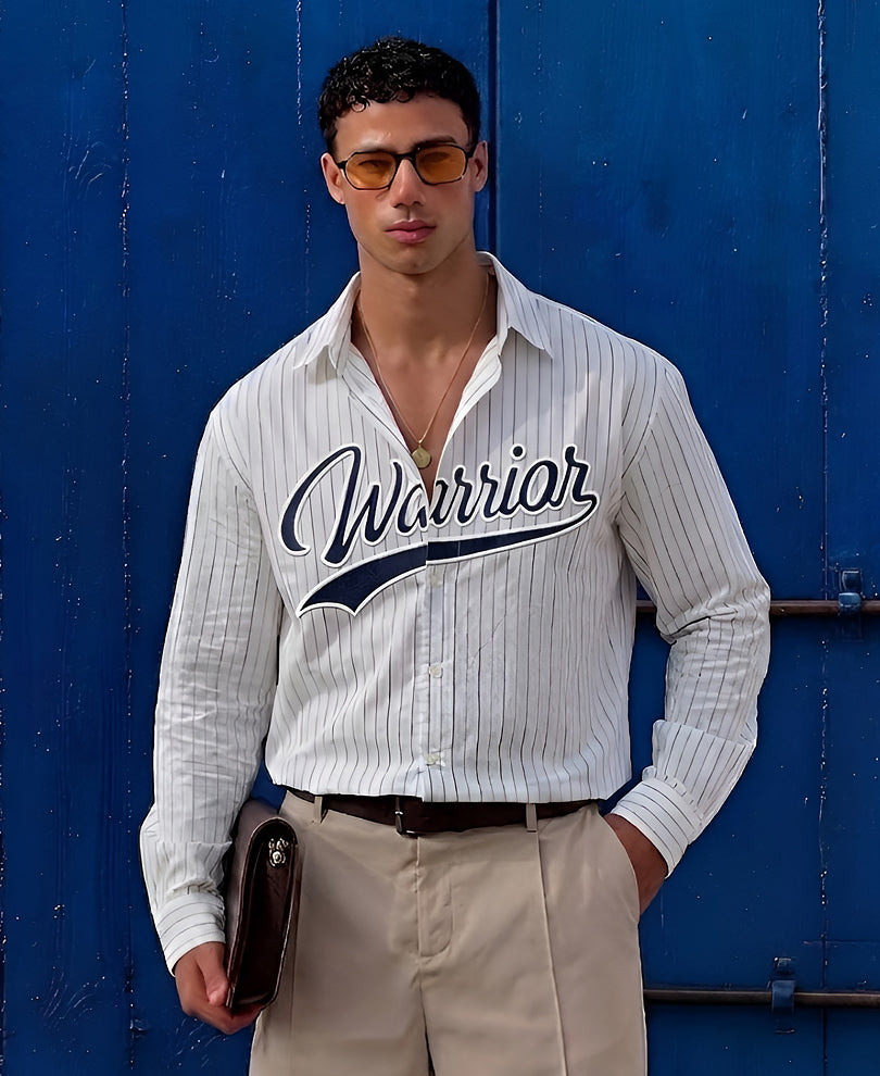 Warrior Applique Stripe Shirt